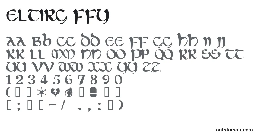 characters of eltirg ffy font, letter of eltirg ffy font, alphabet of  eltirg ffy font